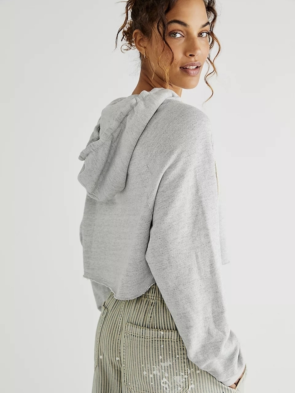 Vintage Free People Heather Cropped Hoodie Ptp 27" to 30" #0209